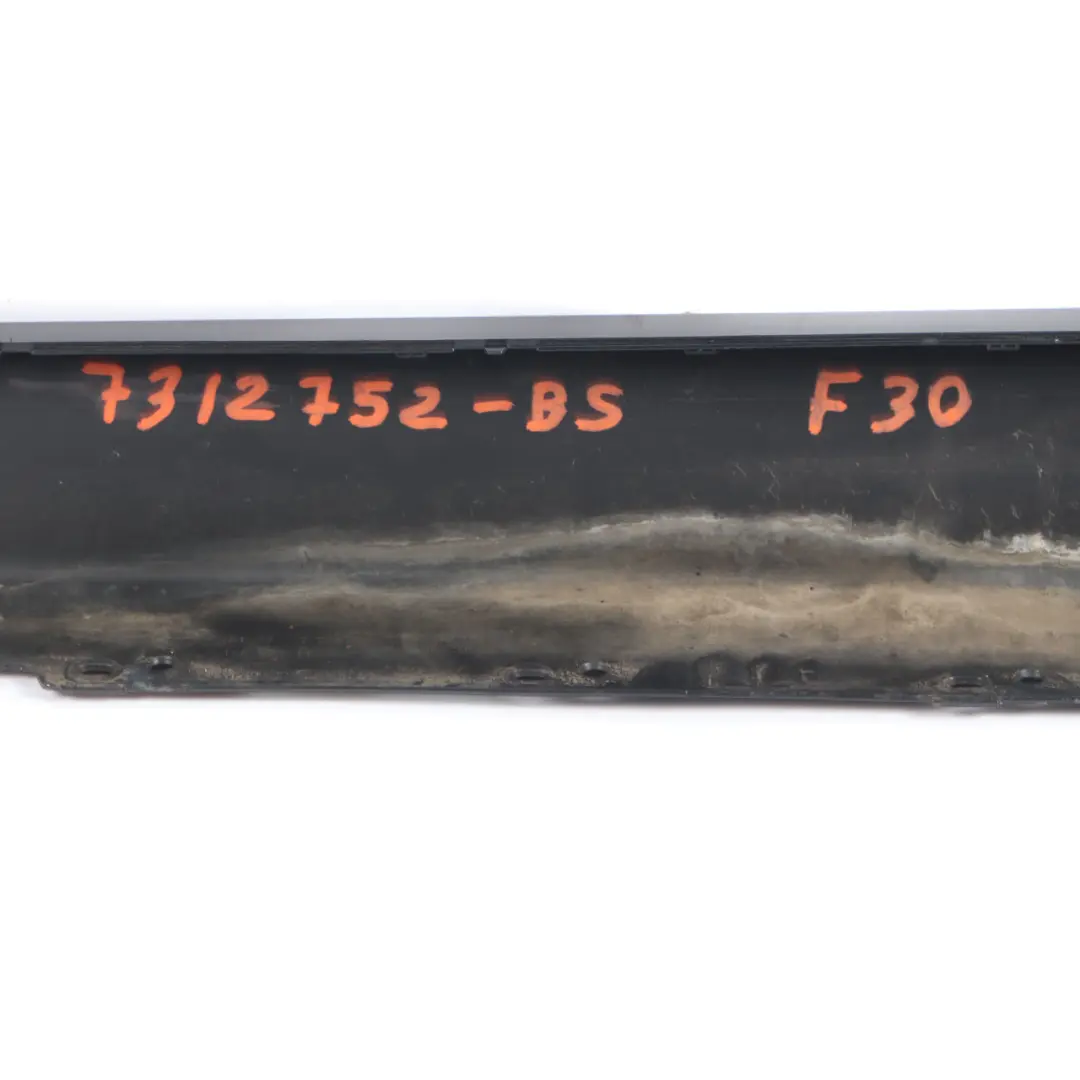 BMW F30 F31 Side Skirt Sill Strip Right O/S Black Sapphire Metallic - 475 - SKU 7312752-BS2 - Part number 7312752