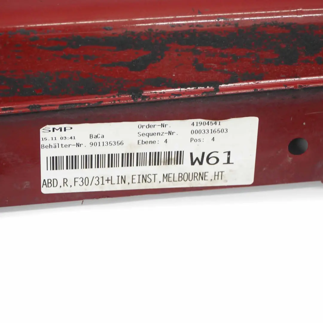 BMW F30 F31 Striscia Davanzale Gonna Laterale Destra Melbourne Red - A75 - SKU 7312752-MRT2 - Numero di parte 7312752