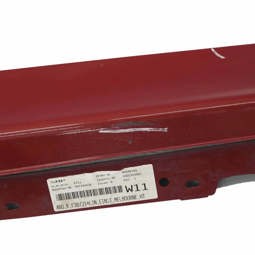 BMW F30 F31 Side Skirt Sill Strip Right O/S Melbourne Red Metallic - A75 - SKU 7312752-MRT3 - Part number 7312752