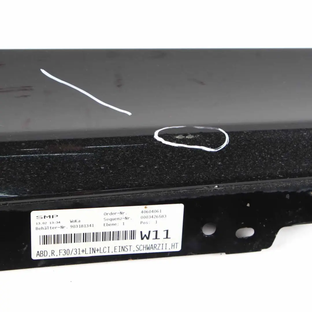 Side Skirt Sill Strip Covering Right O/S Schwarz 2 Black - 668 to BMW F30 F31 with Part number 7312752 BMW F30 F31 Side Skirt Sill Strip Covering Right O/S Schwarz 2 Black - 668 - SKU 7312752-SCH - Part number 7312752