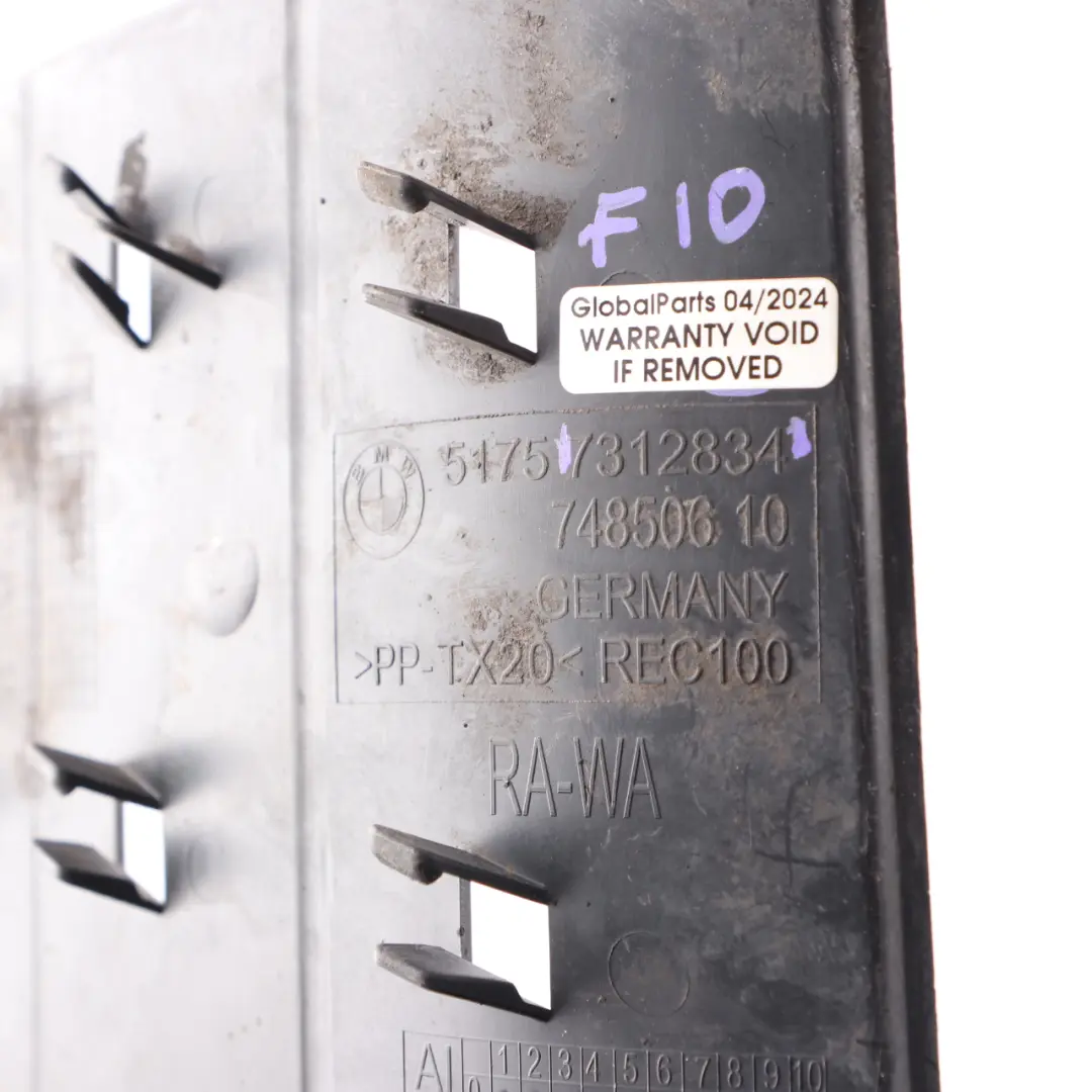 BMW F11 LCI F10 Cubierta Conducto Aire Escape Delantero Derecho - SKU 7312834 - Número de pieza 7312834