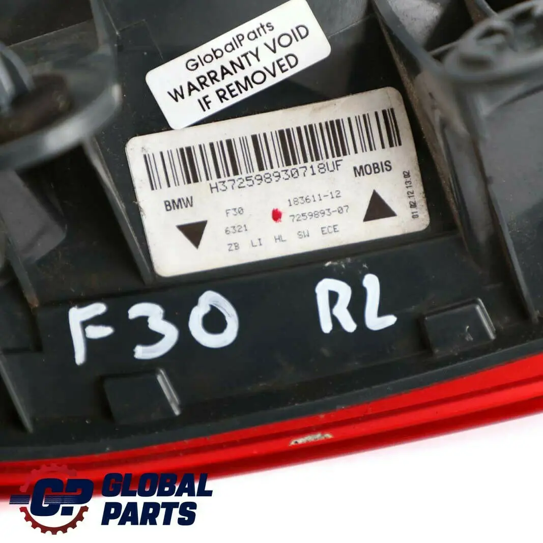Rear Light BMW F30 F80 M3 Side Panel Left N/S 7372783 7259893 - SKU 7312845 - Part number 7312845