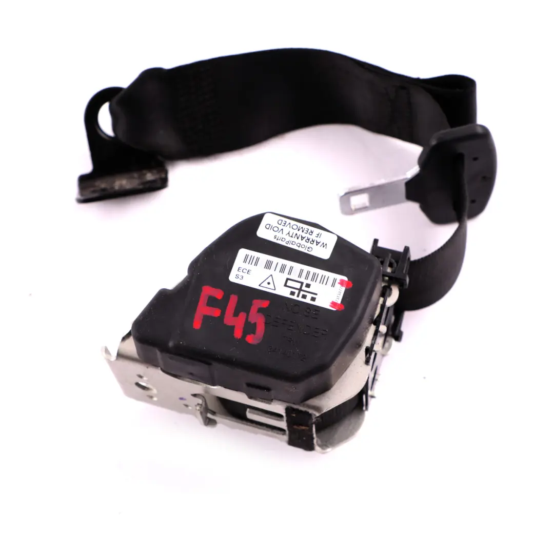 BMW F45 F48 Upper Seat Belt Seatbelt Rear Left N/S Black - SKU 7313377 - Part number 7313377