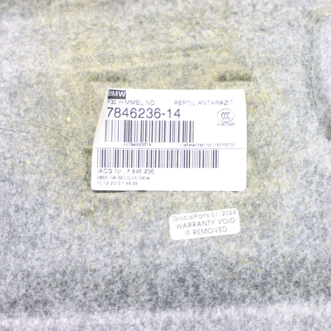 BMW F30 Czarna Podsufitka Dachowa M Pakiet Antracyt Dach 7846236 - SKU 7313597-2 - Numer Części 7313597