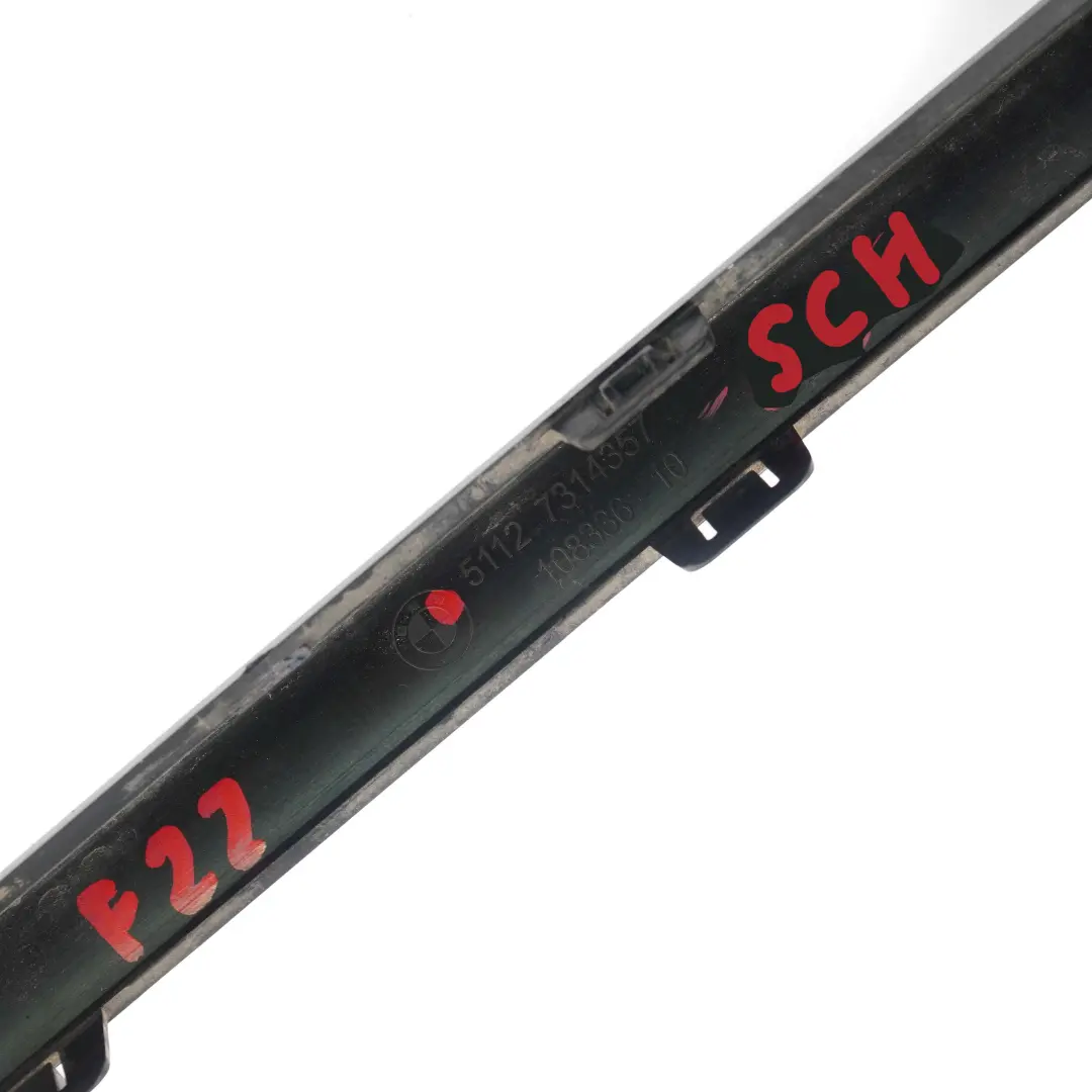 Bumper Strip BMW F22 F23 Sport Line Trim Panel PDC Schwarz 2 Black - 668 to Rear with Part number 7314357 Rear Bumper Strip BMW F22 F23 Sport Line Trim Panel PDC Schwarz 2 Black - 668 - SKU 7314357-SCH - Part number 7314357