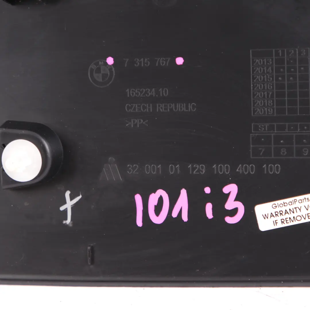 BMW i3 I01 Kofferraum Klappe Heckklappe Obere Innenverkleidung Schwarz - SKU 7315767 - Teilenummer 7315767