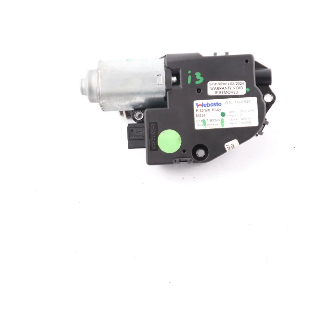 BMW F20 F22 F30 Tetto Scorrevole Unità Motore Webasto 7193398 - SKU 7316535 - Numero di parte 7316535