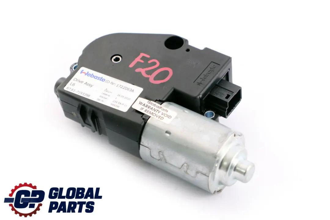 Unité de Moteur pour Toit Ouvrant Coulissant Webasto 7193398 pour BMW F20 F22 F30 à propos du numéro de pièce 7316535 BMW F20 F22 F30 Unité de Moteur pour Toit Ouvrant Coulissant Webasto 7193398 - SKU 7316535 - Numéro de pièce 7316535