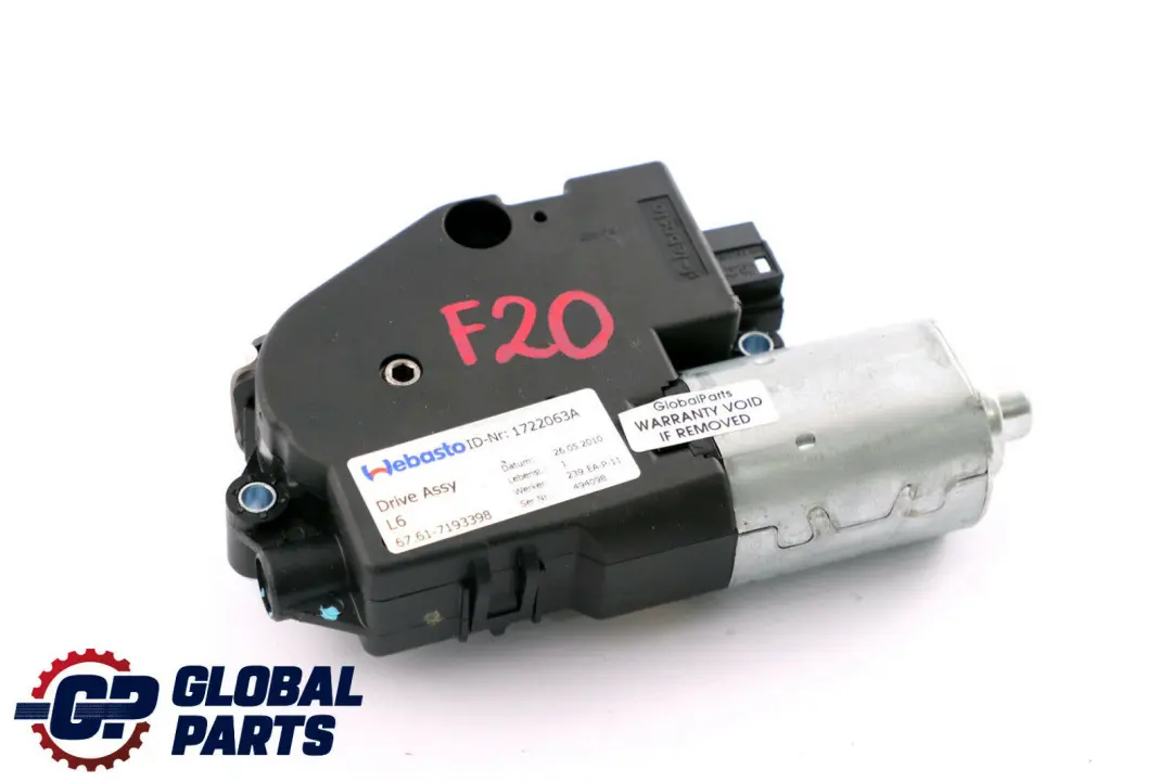 Techo Corredizo Unidad Motor Webasto 7193398 para BMW F20 F22 F30 con número de pieza 7316535 BMW F20 F22 F30 Techo Corredizo Unidad Motor Webasto 7193398 - SKU 7316535 - Número de pieza 7316535
