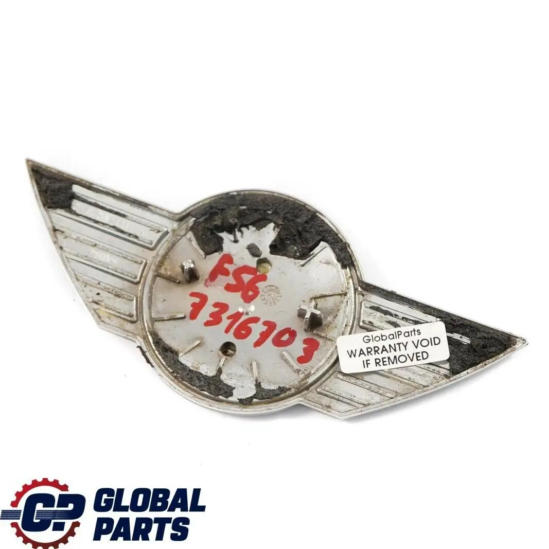Emblema Cappuccio Cromo per Mini Cooper F55 F56 F57 con numero di parte 7316703 Mini Cooper F55 F56 F57 Emblema Cappuccio Cromo - SKU 7316703 - Numero di parte 7316703
