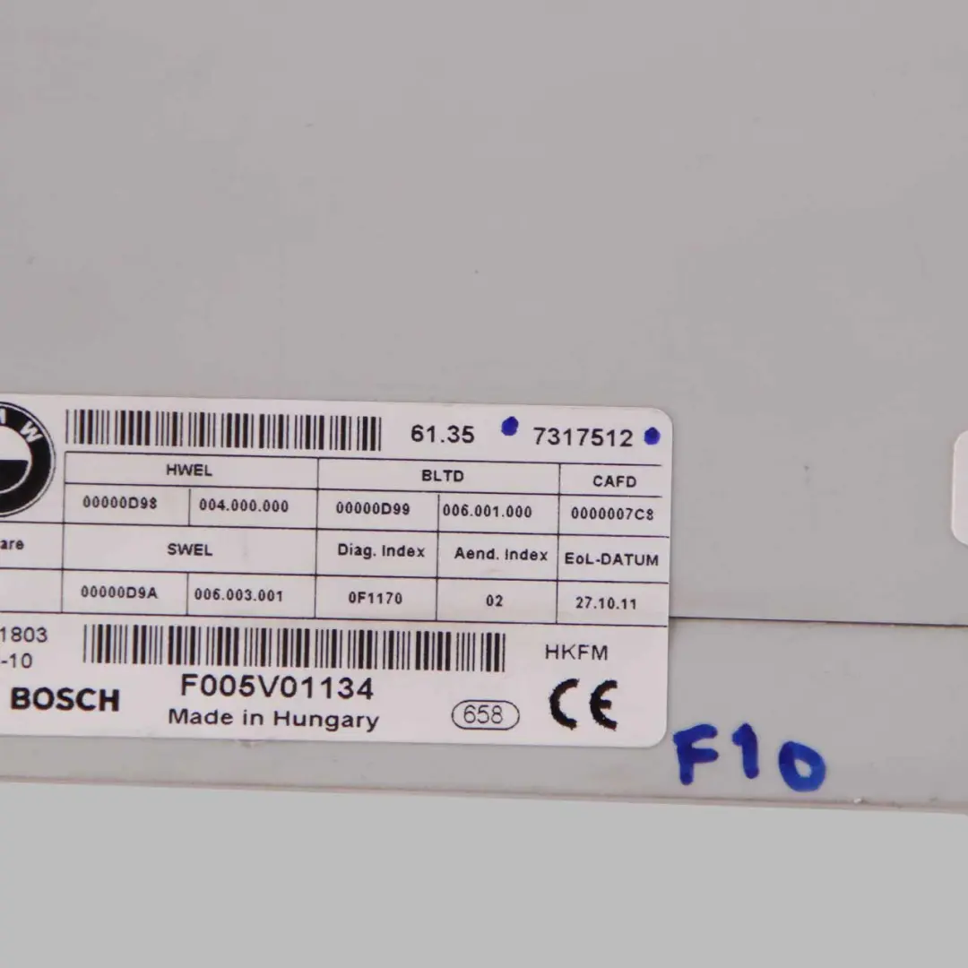 BMW F10 Tailgate Module Rear Boot Trunk Lid Control Unit ECU - SKU 7317512 - Part number 7317512