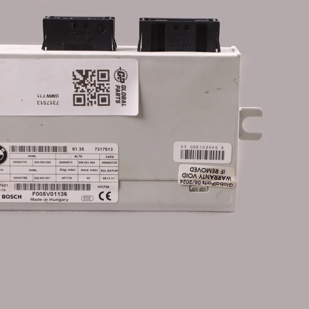 Control Unit Rear Tailgate Boot Lid Function Module to BMW F11 Touring with Part number 7317513 BMW F11 Touring Control Unit Rear Tailgate Boot Lid Function Module - SKU 7317513 - Part number 7317513