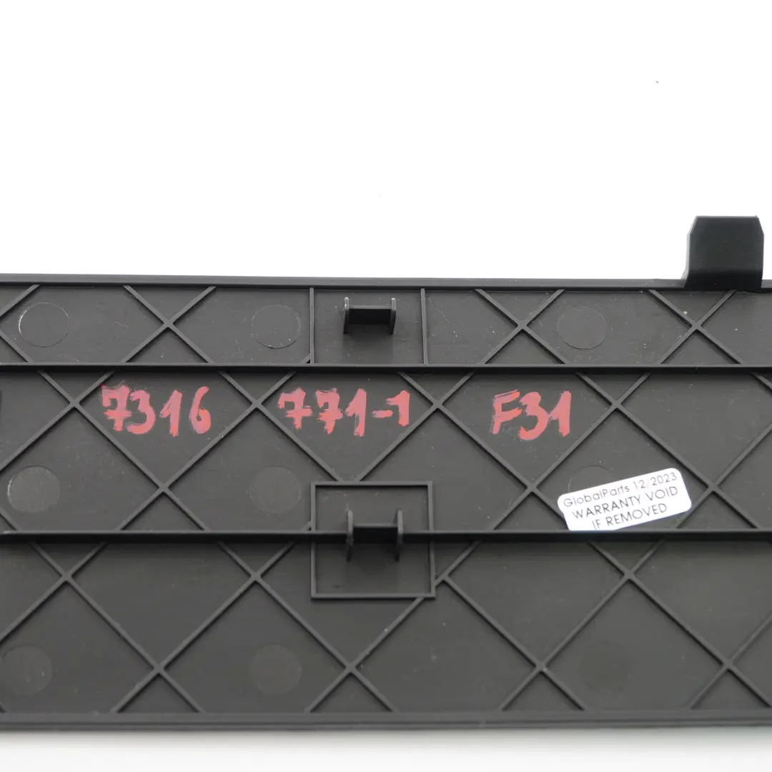 BMW F31 Trunk Boot Tailgate Lid Triangle Trim Panel Cover Black - SKU 7318330 - Part number 7318330