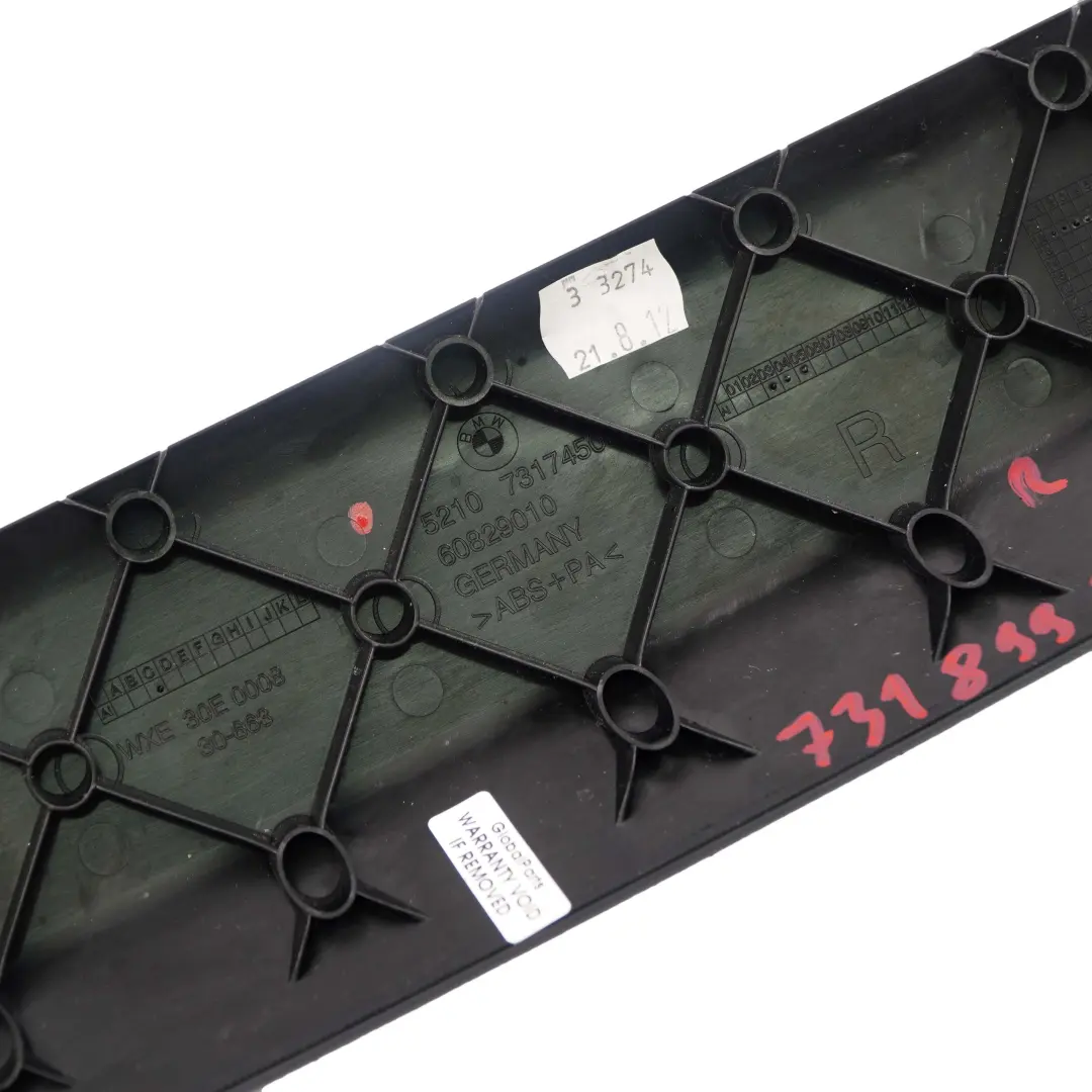 Funda Asiento DelanteroBMW F01 F10 LCI Finisher Upper Rail Trim Right 7317450 para con número de pieza 7318992 Funda Asiento DelanteroBMW F01 F10 LCI Finisher Upper Rail Trim Right 7317450 - SKU 7318992 - Número de pieza 7318992