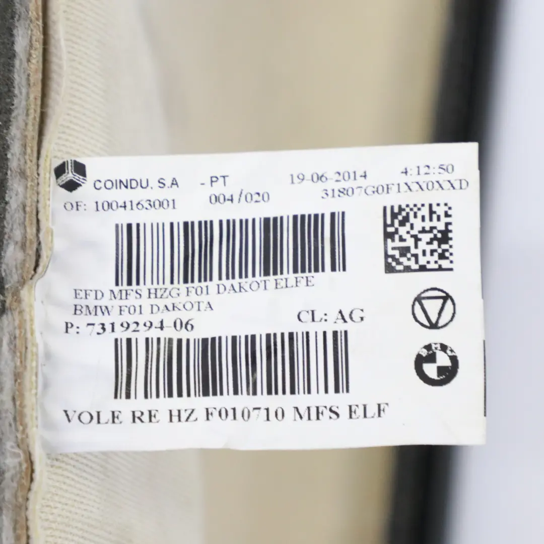 Sitzlehnenbezug vorne rechts Komfort beheizt Leder Elfenbein Weiß für BMW F01 mit Teilenummer 7319294 BMW F01 Sitzlehnenbezug vorne rechts Komfort beheizt Leder Elfenbein Weiß - SKU 7319294 - Teilenummer 7319294