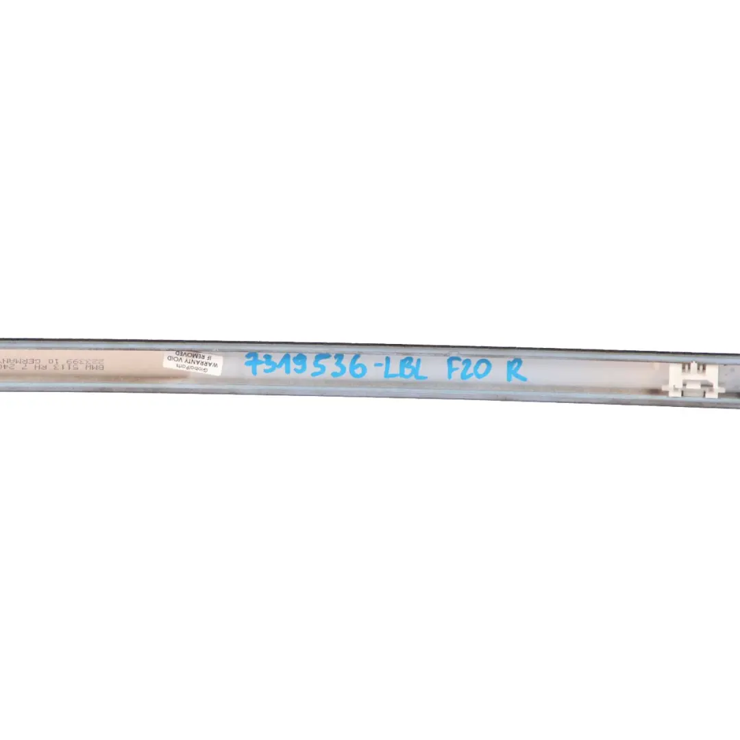 BMW 1 F20 F21 Right O/S Roof Moulding Gutter Rail Trim Liquid Blue Metallic B40 - SKU 7319536-LBL - Part number 7319536