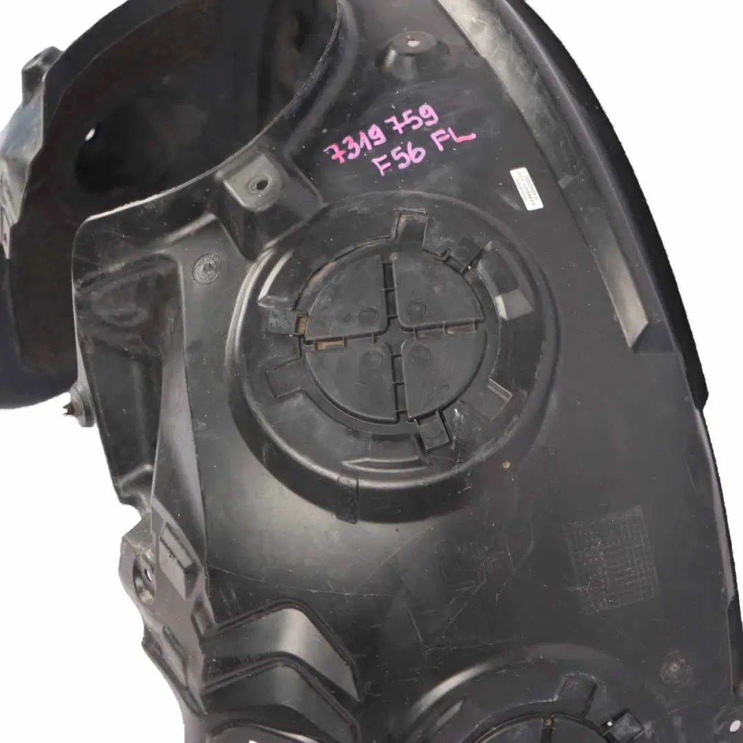 Arch Mini F55 F56 Cover Trim Front Left N/S to Wheel with Part number 7319759 Wheel Arch Mini F55 F56 Cover Trim Front Left N/S - SKU 7319759 - Part number 7319759