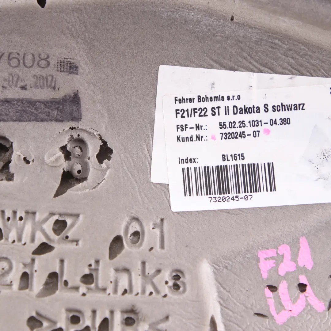 Finition de siège arrière gauche revêtement cuir noir pour BMW F21 F22 à propos du numéro de pièce 7320245 BMW F21 F22 Finition de siège arrière gauche revêtement cuir noir - SKU 7320245 - Numéro de pièce 7320245