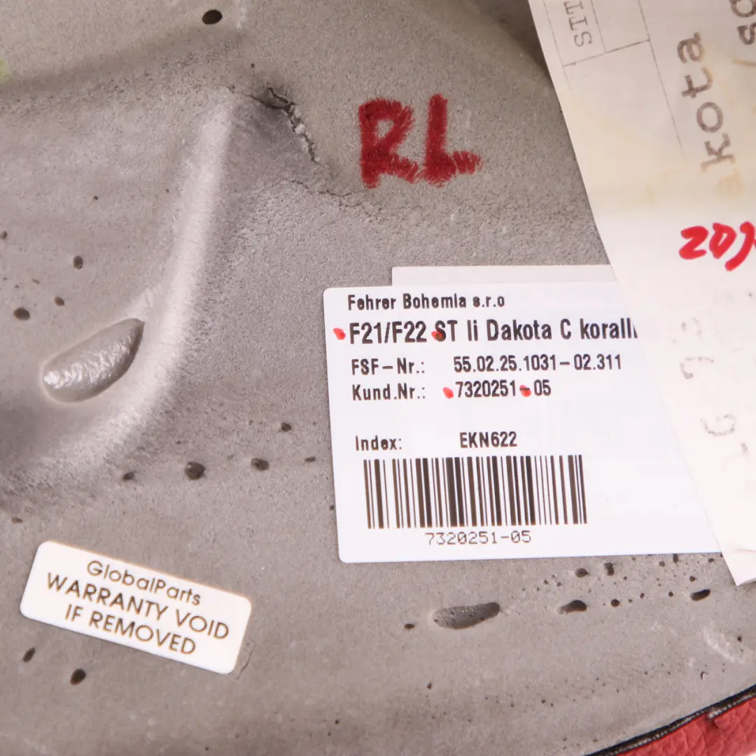 BMW F21 F22 Sitzveredelung Hinten Links Abdeckung Leder Korallenrot - SKU 7320251 - Teilenummer 7320251