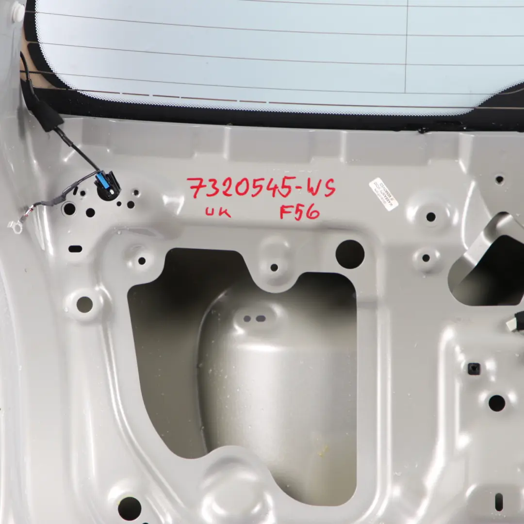 @Mini Cooper F56 Boot Trunk Lid Tailgate White Silver Metallic - A62 to with Part number 7320545 @Mini Cooper F56 Boot Trunk Lid Tailgate White Silver Metallic - A62 - SKU 7320545-WS - Part number 7320545