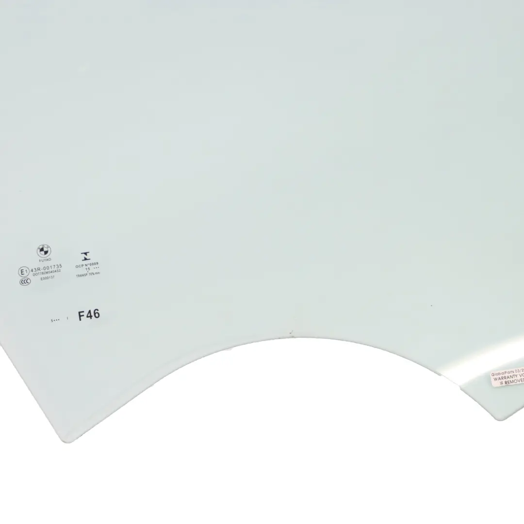 Glace de porte avant droite AS2 pour BMW F46 Gran Tourer à propos du numéro de pièce 7321060 BMW F46 Gran Tourer Glace de porte avant droite AS2 - SKU 7321060 - Numéro de pièce 7321060