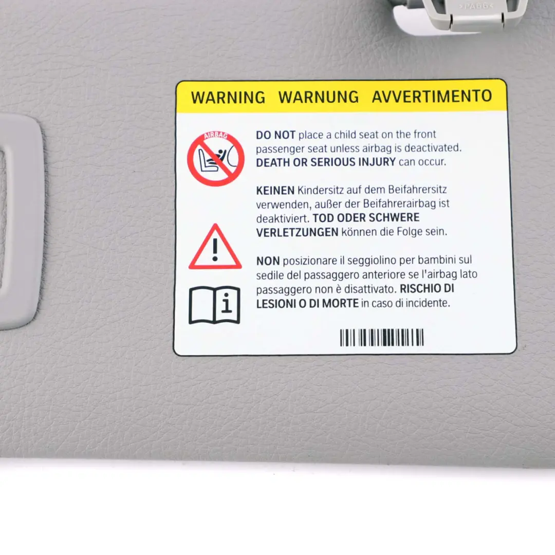 BMW F30 F31 Sonnenblendenspiegel links beleuchtet Everestgrau Grau Leder - SKU 7322291-2 - Teilenummer 7322291