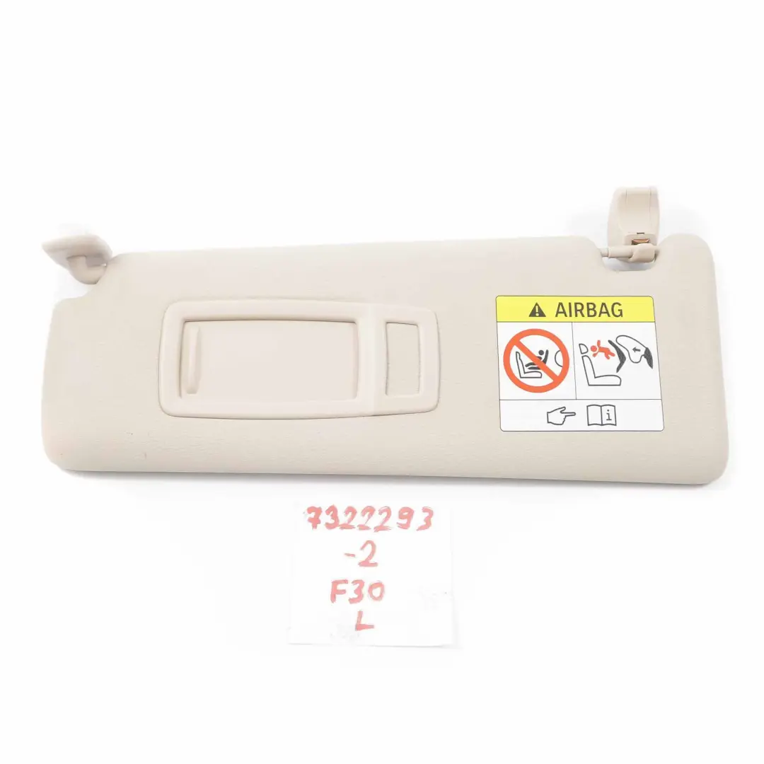  Parasole BMW F30 F31 F32 Specchio Sinistro Pannello Trim Oyster - SKU 7322293-2 - Numero di parte 7322293