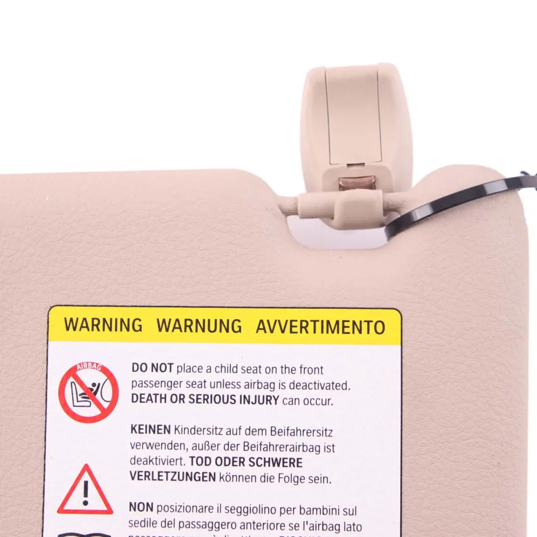 Parasol Iluminado Espejo Izquierdo N/S Oyster para BMW F30 F31 LCI con número de pieza 7322293 BMW F30 F31 LCI Parasol Iluminado Espejo Izquierdo N/S Oyster - SKU 7322293 - Número de pieza 7322293