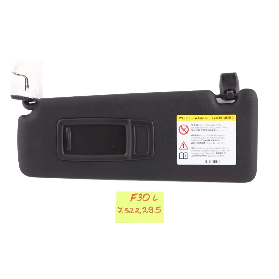  Parasole BMW F30 F31 LCI Specchio Illuminato Sinistro Nero - SKU 7322295 - Numero di parte 7322295