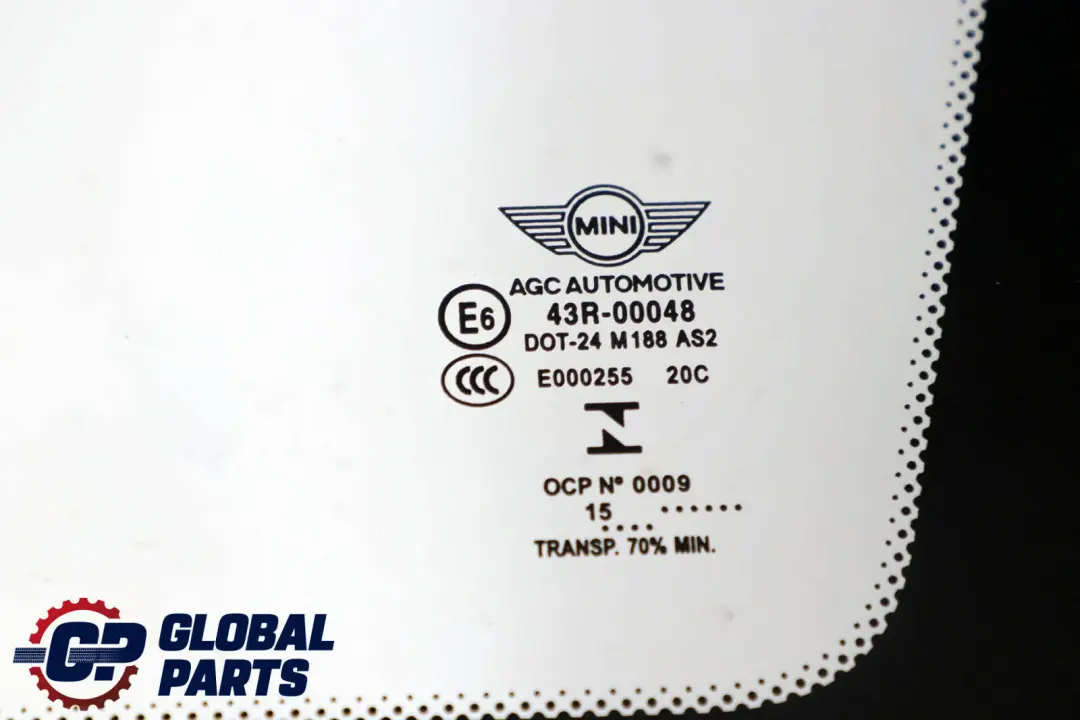 Mini Cooper F55 Rear Right O/S Driver Quarter Door Side Window Glass AS2 - SKU 7322450 - Part number 7322450