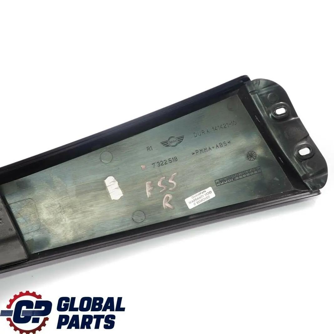 Tapa Columna Pilar B Puerta Negro Derecha para Mini Cooper One F55 con número de pieza 7322518 Mini Cooper One F55 Tapa Columna Pilar B Puerta Negro Derecha - SKU 7322518 - Número de pieza 7322518