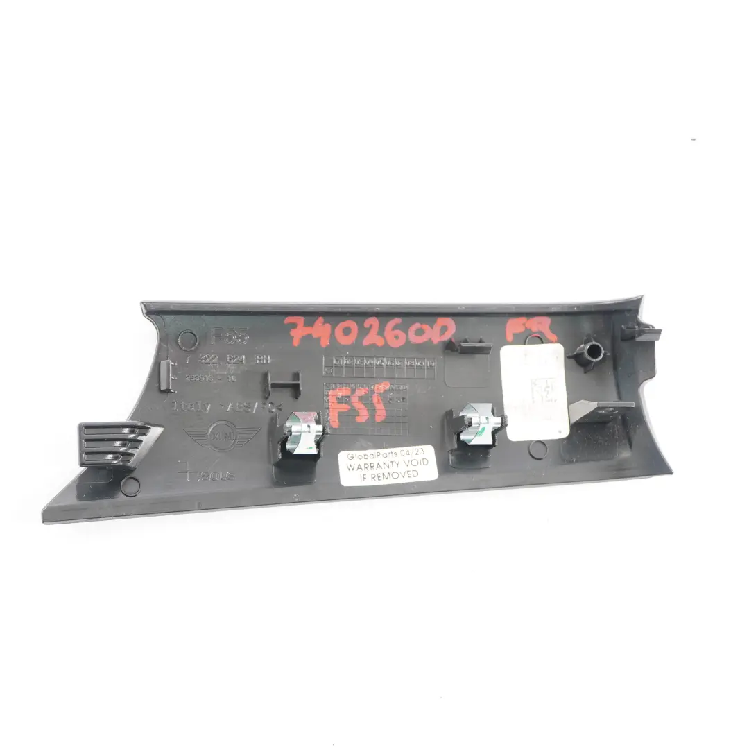 Mini F55 Door Handle Interior Trim Cover Front Right O/S Piano Black - SKU 7322624 - Part number 7322624
