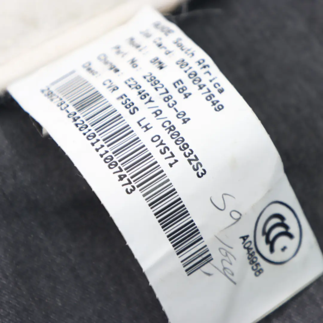 Dossier siège avant gauche Couvre-dossier chauffant Cuir Nevada Oyster pour BMW E84 à propos du numéro de pièce 7324171 BMW E84 Dossier siège avant gauche Couvre-dossier chauffant Cuir Nevada Oyster - SKU 7324171 - Numéro de pièce 7324171