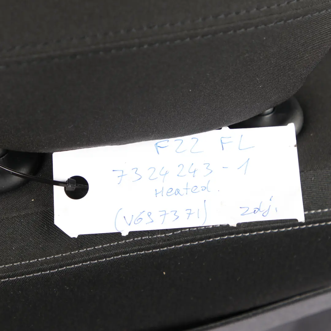 Front Seat BMW F21 F22 Left N/S M Sport Heated Cloth Fabric Anthracite Grey to with Part number 7324243 Front Seat BMW F21 F22 Left N/S M Sport Heated Cloth Fabric Anthracite Grey - SKU 7324243-1 - Part number 7324243