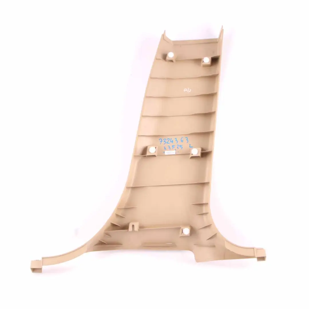 Revestimiento Pilar Columna B Panel Inferior Izquierdo Beige 9169307 para BMW X3 F25 con número de pieza 7324363 BMW X3 F25 Revestimiento Pilar Columna B Panel Inferior Izquierdo Beige 9169307 - SKU 7324363 - Número de pieza 7324363