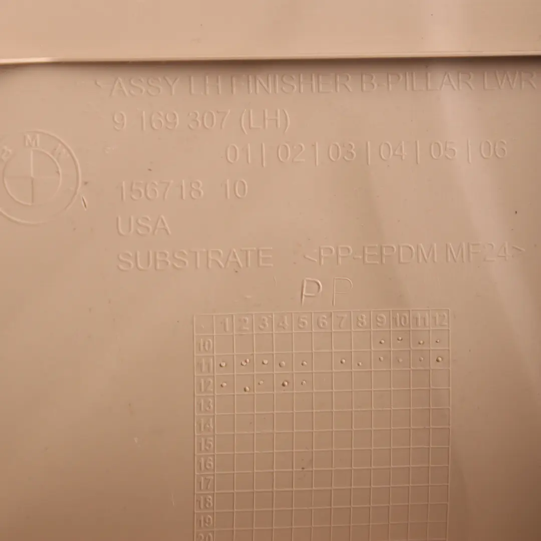 Pillar Cover BMW X3 F25 B-Column Trim Bottom Panel Left N/S Beige 9169307 to with Part number 7324363 Pillar Cover BMW X3 F25 B-Column Trim Bottom Panel Left N/S Beige 9169307 - SKU 7324363 - Part number 7324363