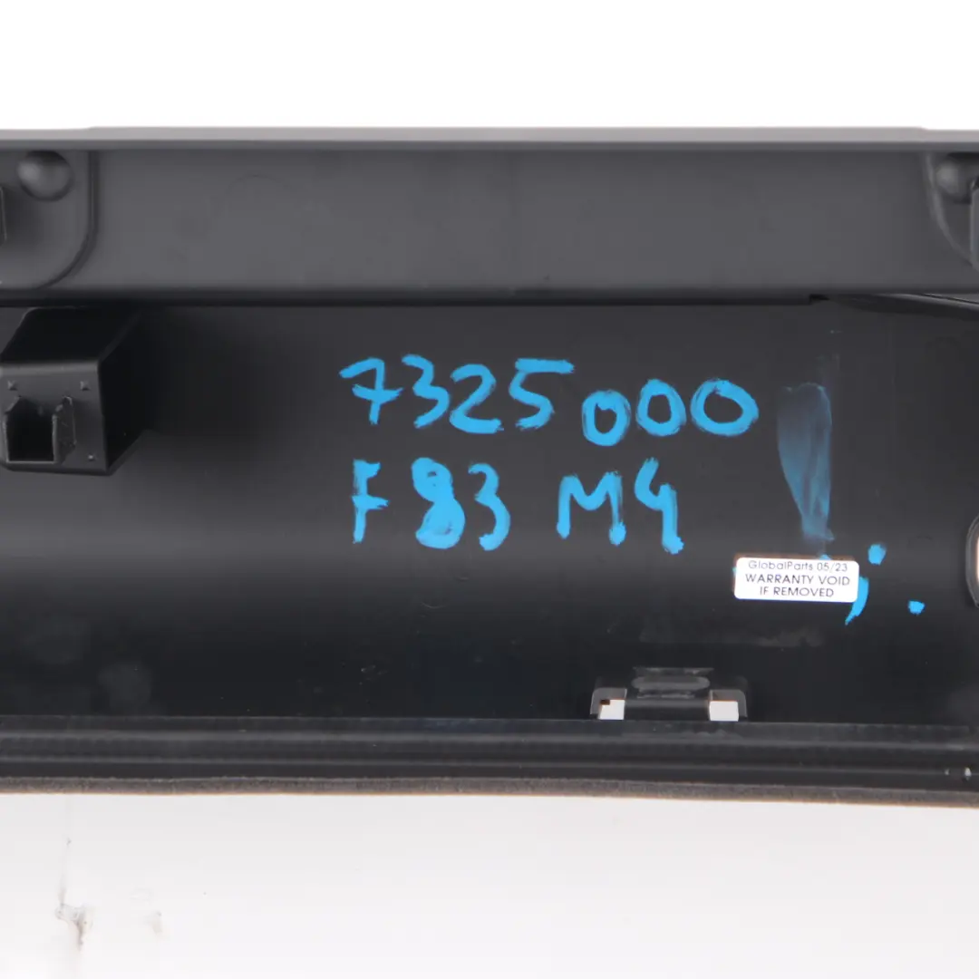 BMW F33 F83 M4 Cabrio Panel maletero Trunk Partition Trim Cover Bulkhead Negro - SKU 7325000 - Número de pieza 7325000