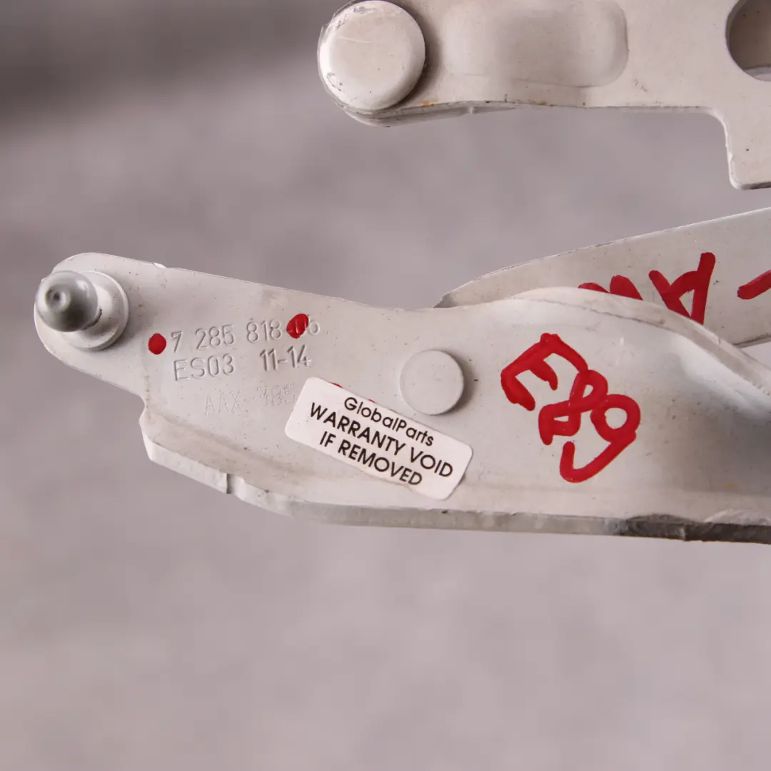 Hood Bonnet Hinge BMW Z4 E89 Right Engine O/S Alpinweiss Alpine White 7285818 to with Part number 7325860 Hood Bonnet Hinge BMW Z4 E89 Right Engine O/S Alpinweiss Alpine White 7285818 - SKU 7325860-AW - Part number 7325860