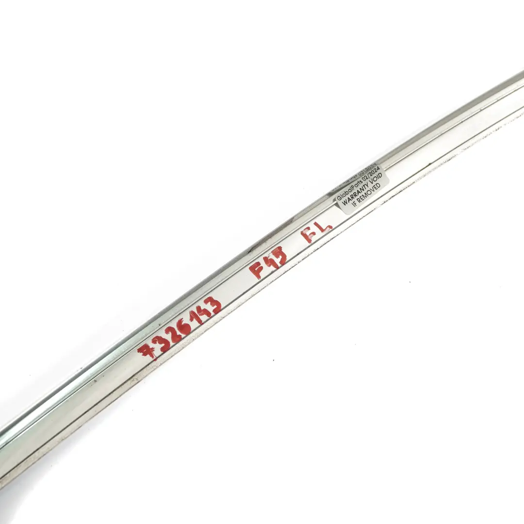 Abdeckung Fensterrahmen Exterior Top Tür vorne links Chrom für BMW F45 mit Teilenummer 7326143 BMW F45 Abdeckung Fensterrahmen Exterior Top Tür vorne links Chrom - SKU 7326143 - Teilenummer 7326143