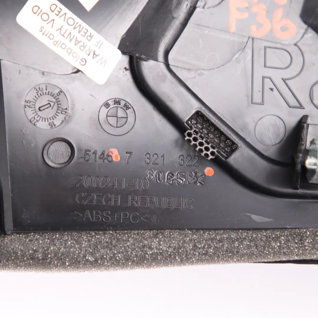 Speaker Cover BMW F36 Rear Right O/S Trim Panel Black Harman Kardon 7321322 to with Part number 7326270 Speaker Cover BMW F36 Rear Right O/S Trim Panel Black Harman Kardon 7321322 - SKU 7326270 - Part number 7326270