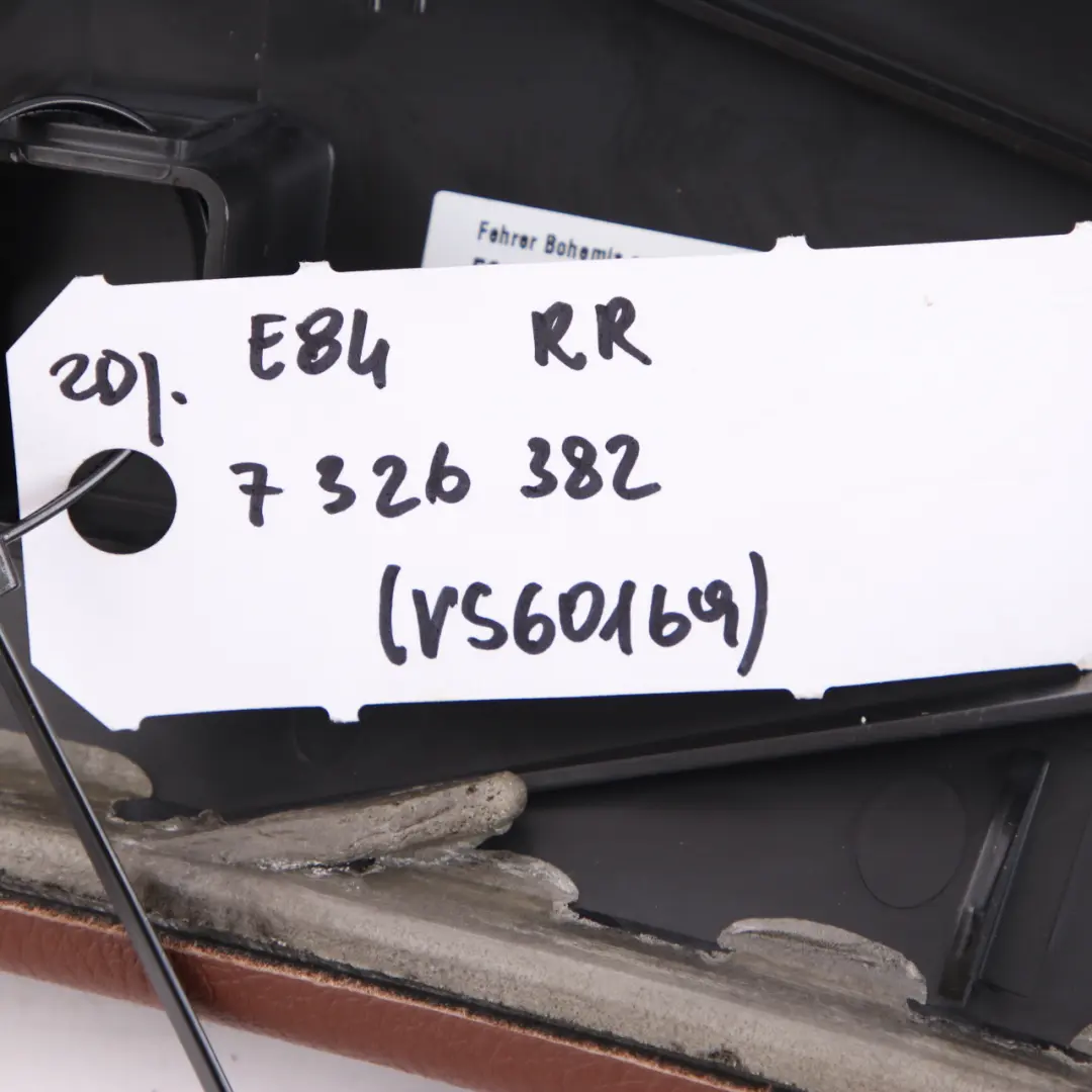 Backrest Right O/S Side Finisher Leather Nevada Terra to BMW X1 E84 Rear Seat with Part number 7326382 BMW X1 E84 Rear Seat Backrest Right O/S Side Finisher Leather Nevada Terra - SKU 7326382 - Part number 7326382