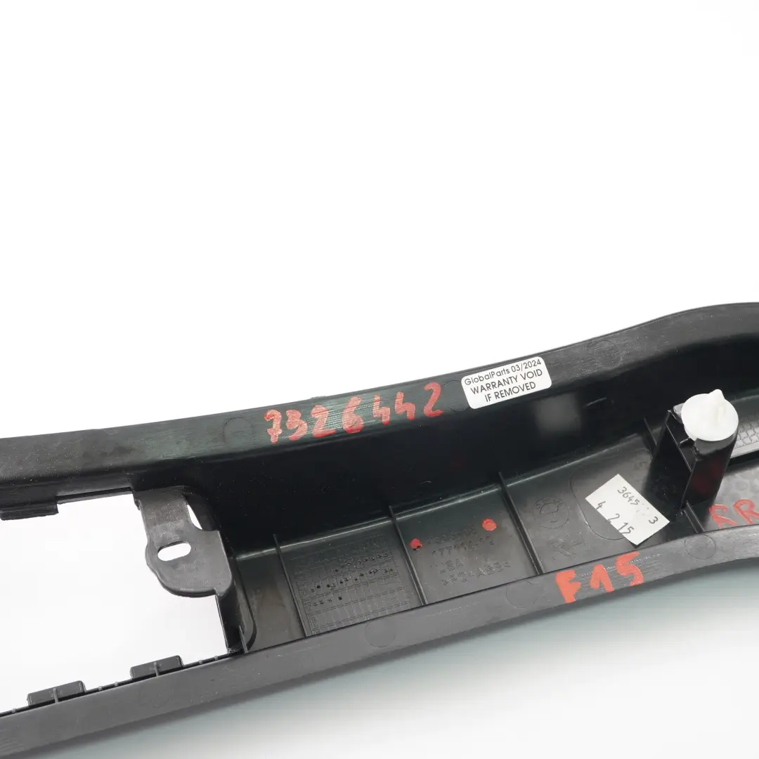 BMW X5 F15 Tapa Pilar D Recorte Trasero Derecho Panel Inferior Negro 7308708 - SKU 7326442 - Número de pieza 7326442