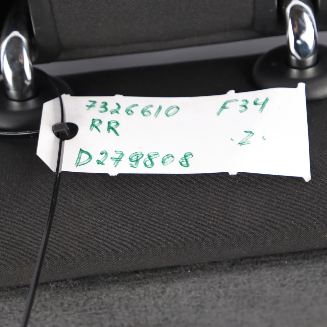 Backrest BMW F34 GT Rear Right O/S Seat Back Cover Cloth Anthracite Grey to Seat with Part number 7326610 Seat Backrest BMW F34 GT Rear Right O/S Seat Back Cover Cloth Anthracite Grey - SKU 7326610 - Part number 7326610