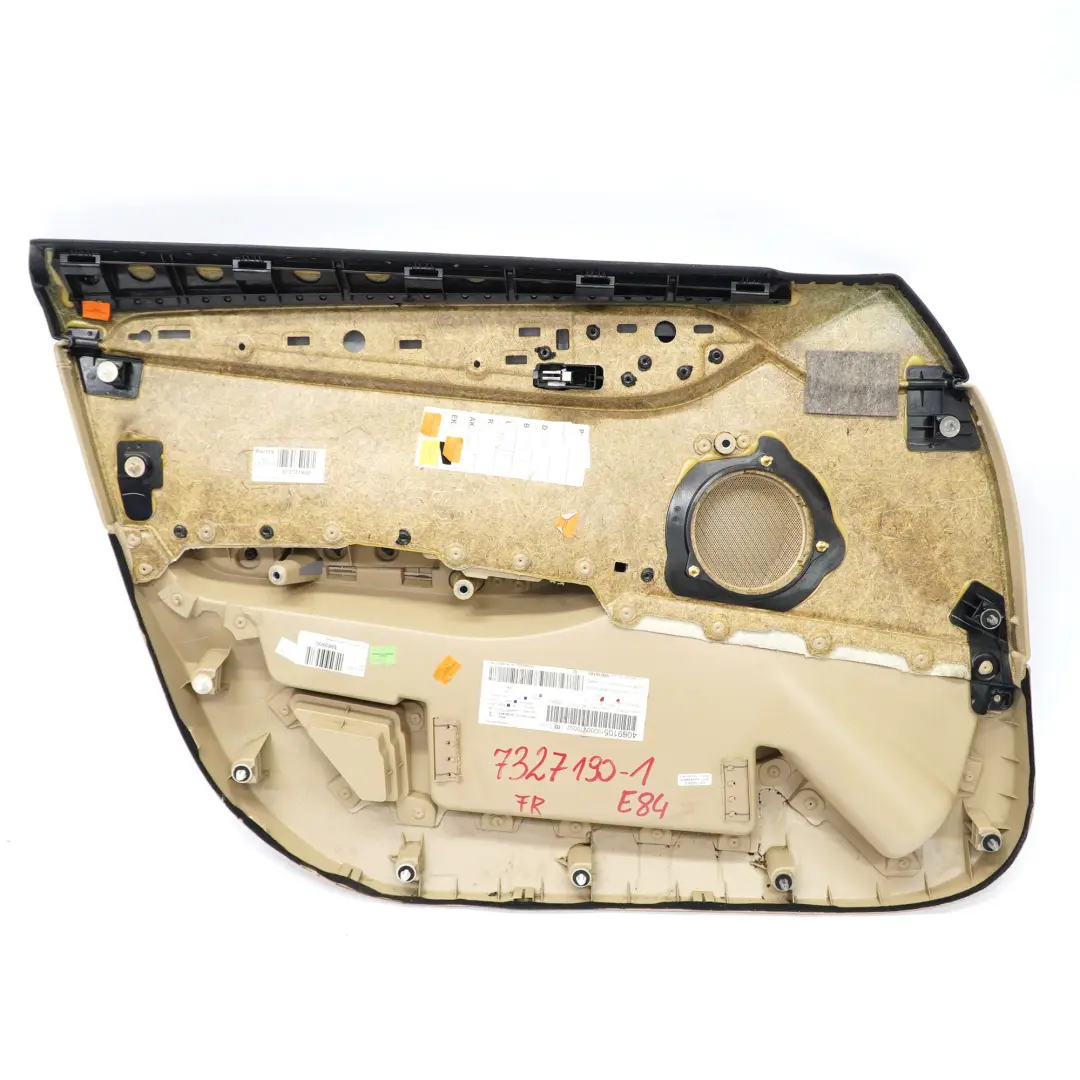 Door Card Front Right O/S Lining Trim Leather Nevada Savanna Beige to BMW X1 E84 with Part number 7327190 BMW X1 E84 Door Card Front Right O/S Lining Trim Leather Nevada Savanna Beige - SKU 7327190-1 - Part number 7327190