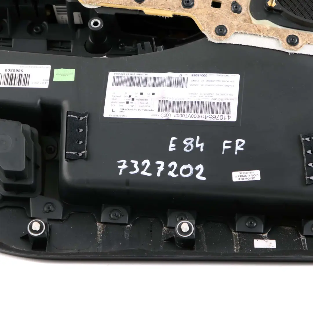 Front Right O/S Door Card Lining Trim Leather Nevada Terra to BMW X1 E84 with Part number 7327202 BMW X1 E84 Front Right O/S Door Card Lining Trim Leather Nevada Terra - SKU 7327202 - Part number 7327202