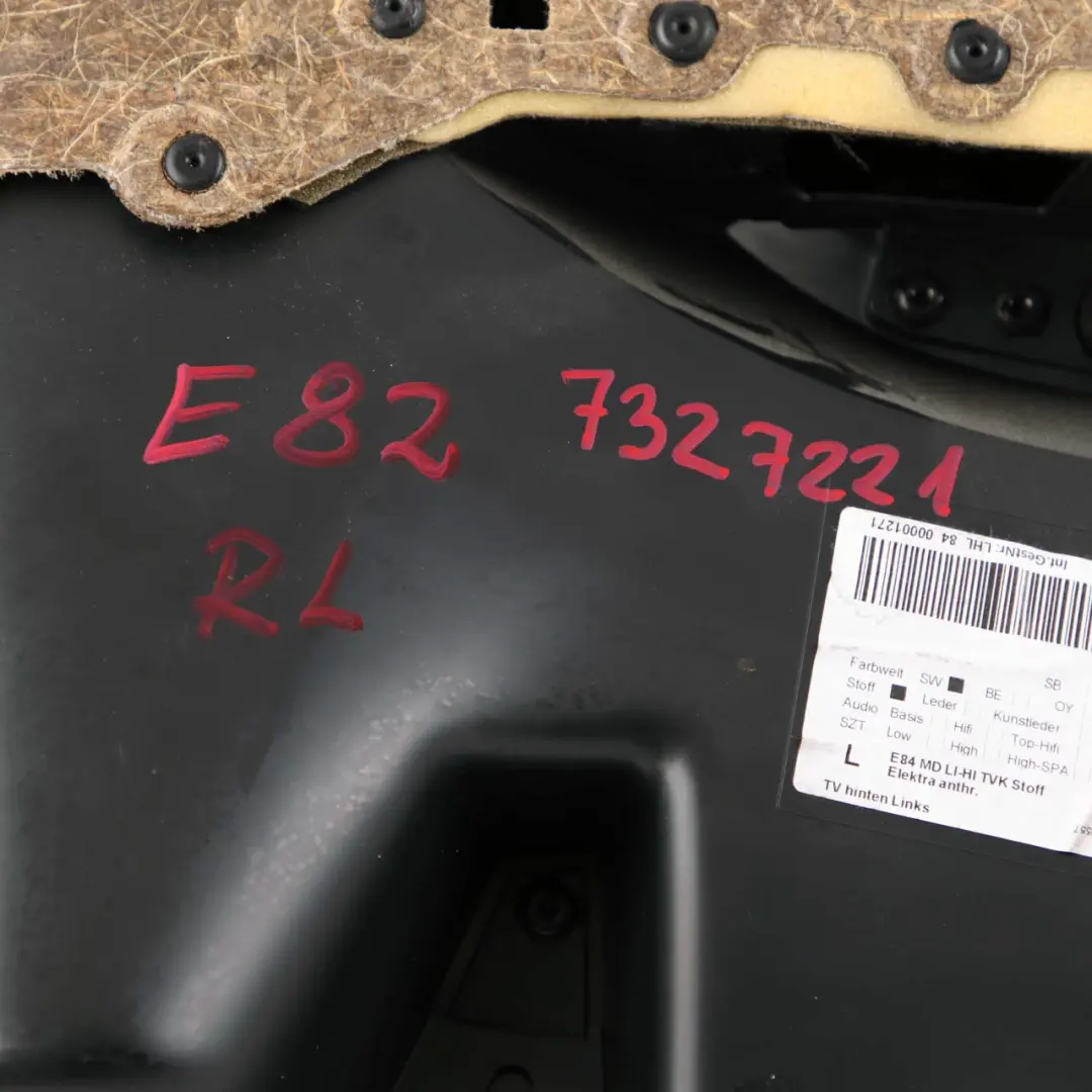 Rivestimento scheda porta sinistra Tessuto Panno Elektra Antracite per BMW X1 E84 con numero di parte 7327221 BMW X1 E84 Rivestimento scheda porta sinistra Tessuto Panno Elektra Antracite - SKU 7327221 - Numero di parte 7327221