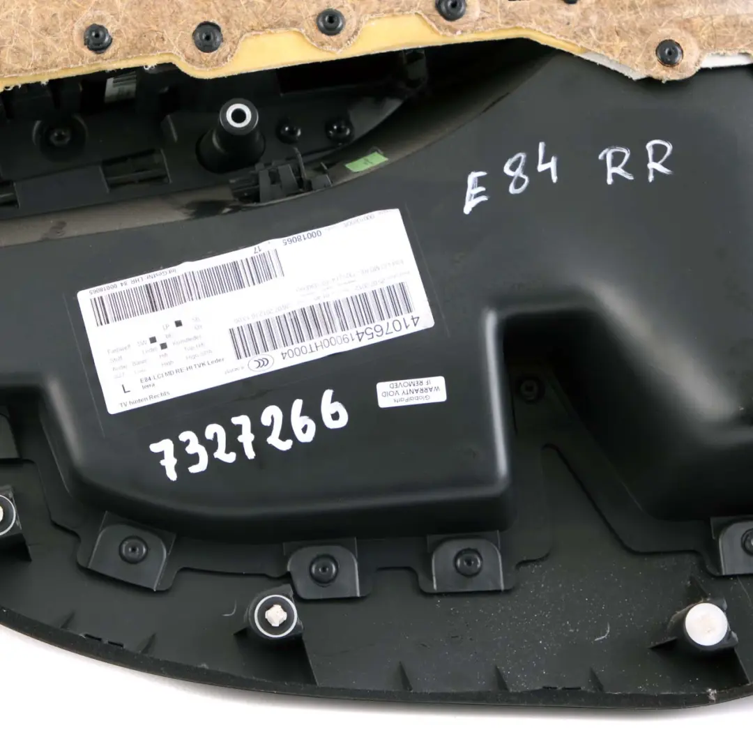 Right O/S Door Card Lining Trim Leather Nevada Terra to BMW X1 E84 Rear with Part number 7327266 BMW X1 E84 Rear Right O/S Door Card Lining Trim Leather Nevada Terra - SKU 7327266 - Part number 7327266