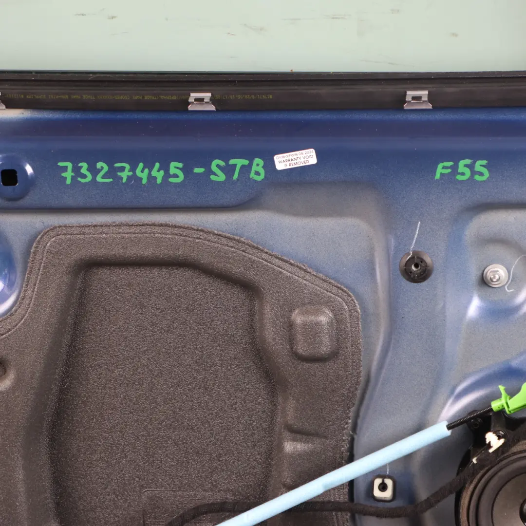 Door Front Left N/S Covering Panel Starlight Blue Metallic - B62 to Mini F55 with Part number 7327445 Mini F55 Door Front Left N/S Covering Panel Starlight Blue Metallic - B62 - SKU 7327445-STB - Part number 7327445