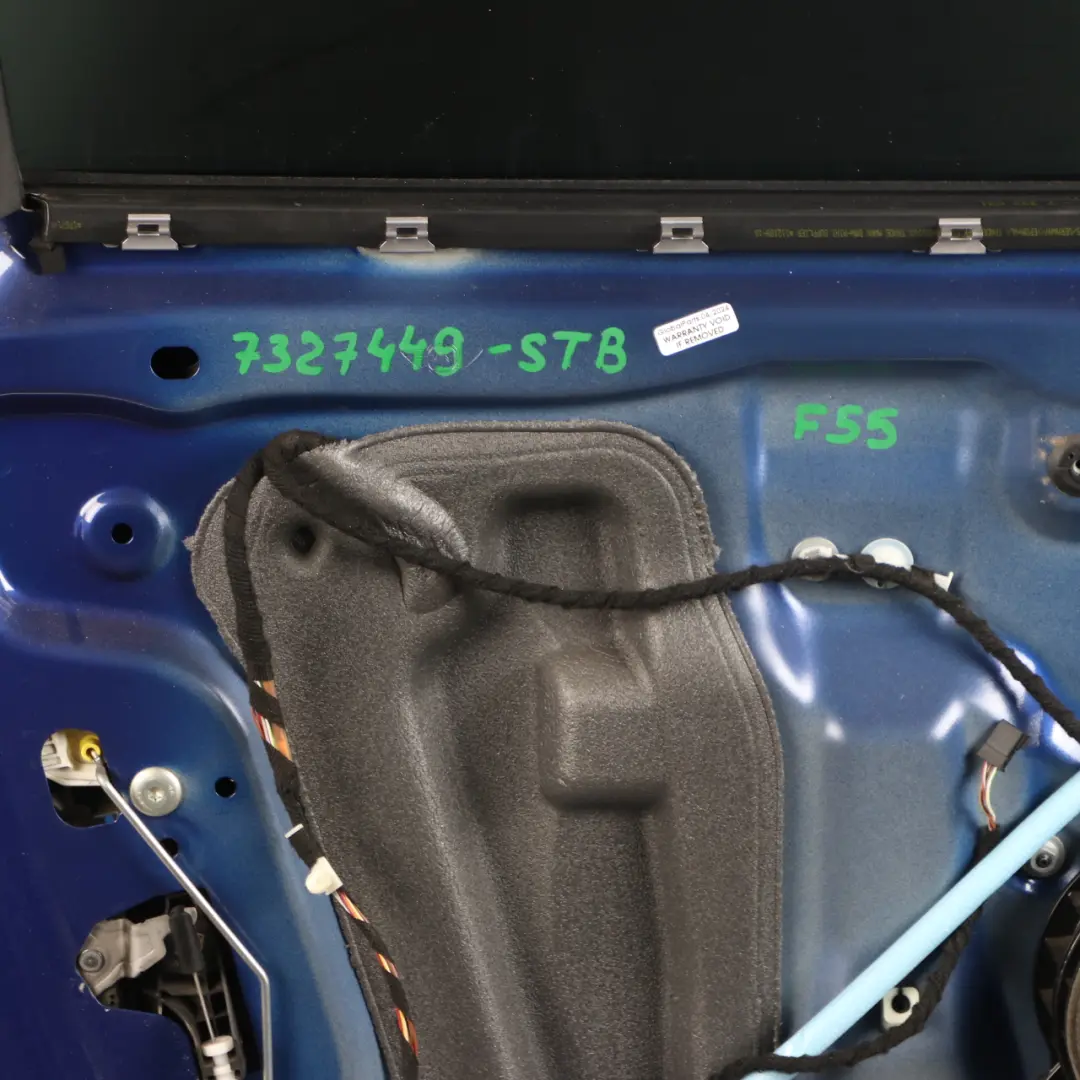 Door Rear Left N/S Starlight Blue Metallic - B62 to Mini F55 with Part number 7327449 Mini F55 Door Rear Left N/S Starlight Blue Metallic - B62 - SKU 7327449-STB - Part number 7327449