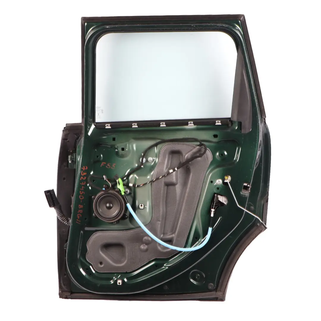 Door Rear Right O/S Covering Panel British Racing Green II Metallic B22 to Mini F55 with Part number 7327450 Mini F55 Door Rear Right O/S Covering Panel British Racing Green II Metallic B22 - SKU 7327450-BRGII - Part number 7327450